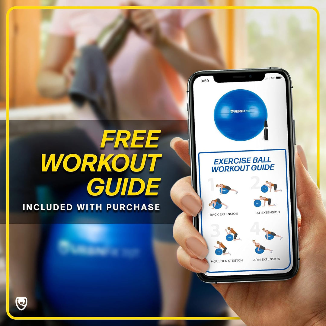 URBNFit Gymnastikball – Yoga-Ball für Workout, Schwangerschaftsstabilität, Anti-Burst, Schweizer Bal