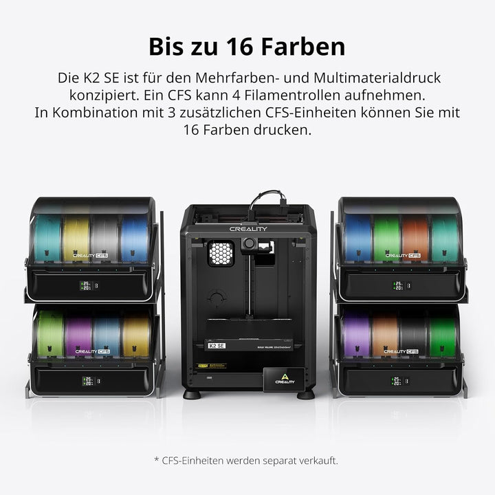 Creality K2 SE 3D-Drucker 2026, Multicolor-fähig mit CFS (optional), bis zu 500 mm/s Hochgeschwindig
