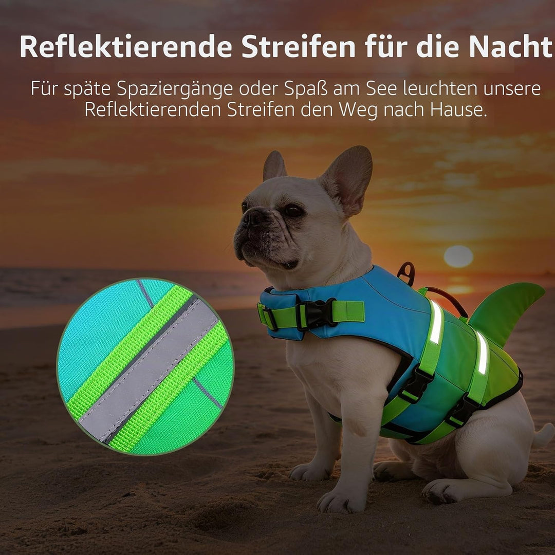 CITÉTOILE Schwimmweste Hund Hai, Hundeschwimmweste &amp; Dog Life Jacket Verstellbar mit Griff und Refle