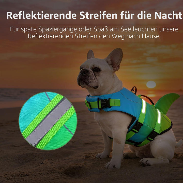CITÉTOILE Schwimmweste Hund Hai, Hundeschwimmweste &amp; Dog Life Jacket Verstellbar mit Griff und Refle
