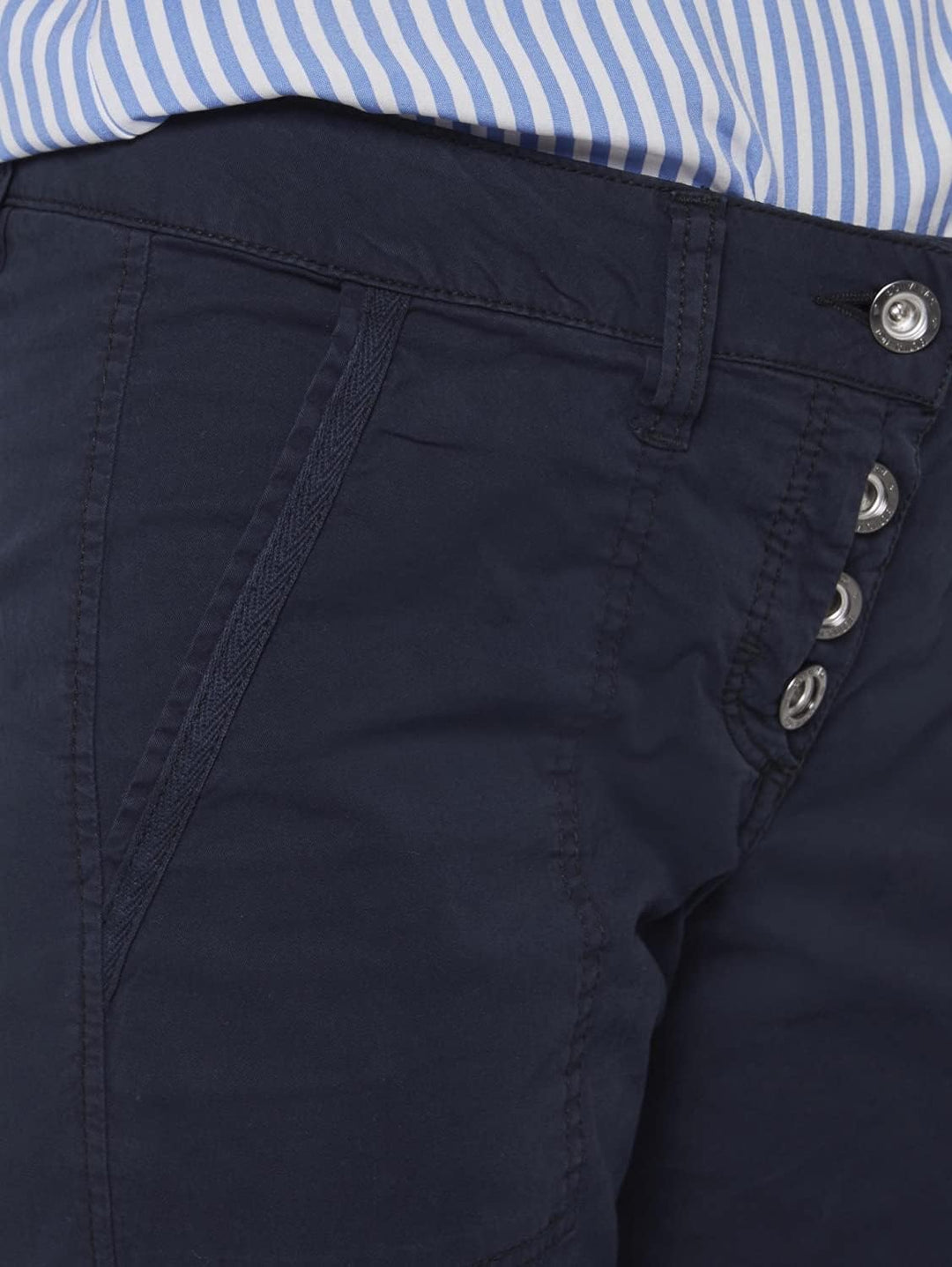 TOM TAILOR Damen Geknöpfte Tapered Relaxed Hose 34 10668 - Sky Captain Blue, 34 10668 - Sky Captain