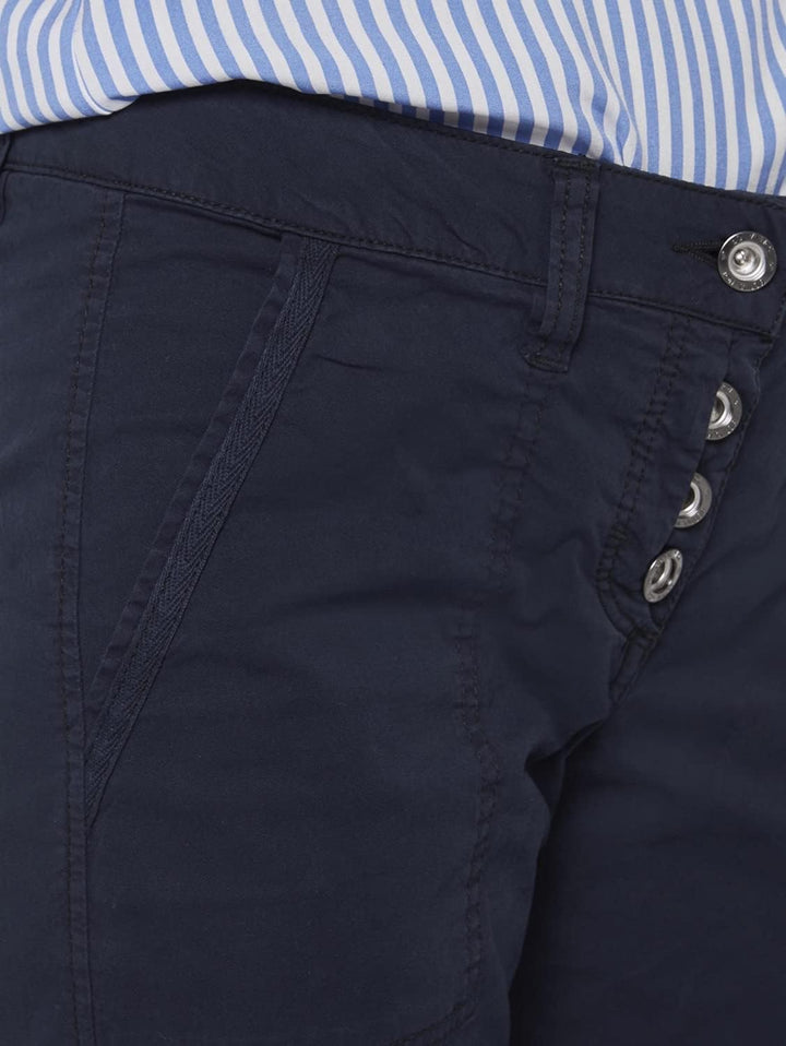 TOM TAILOR Damen Geknöpfte Tapered Relaxed Hose 34 10668 - Sky Captain Blue, 34 10668 - Sky Captain