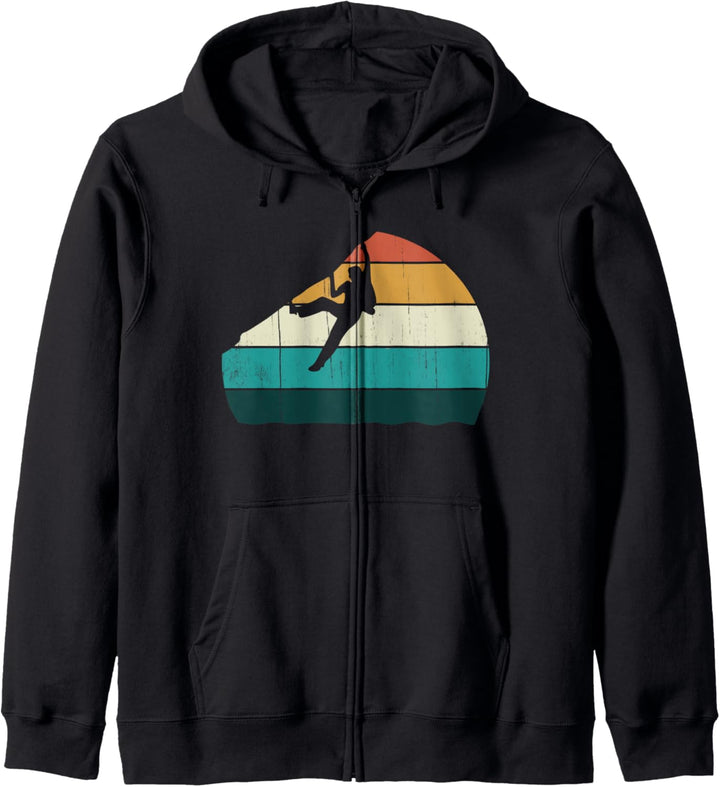 Bouldering - Vintage Sunset Free Climber Scalier Geschenk Kapuzenjacke