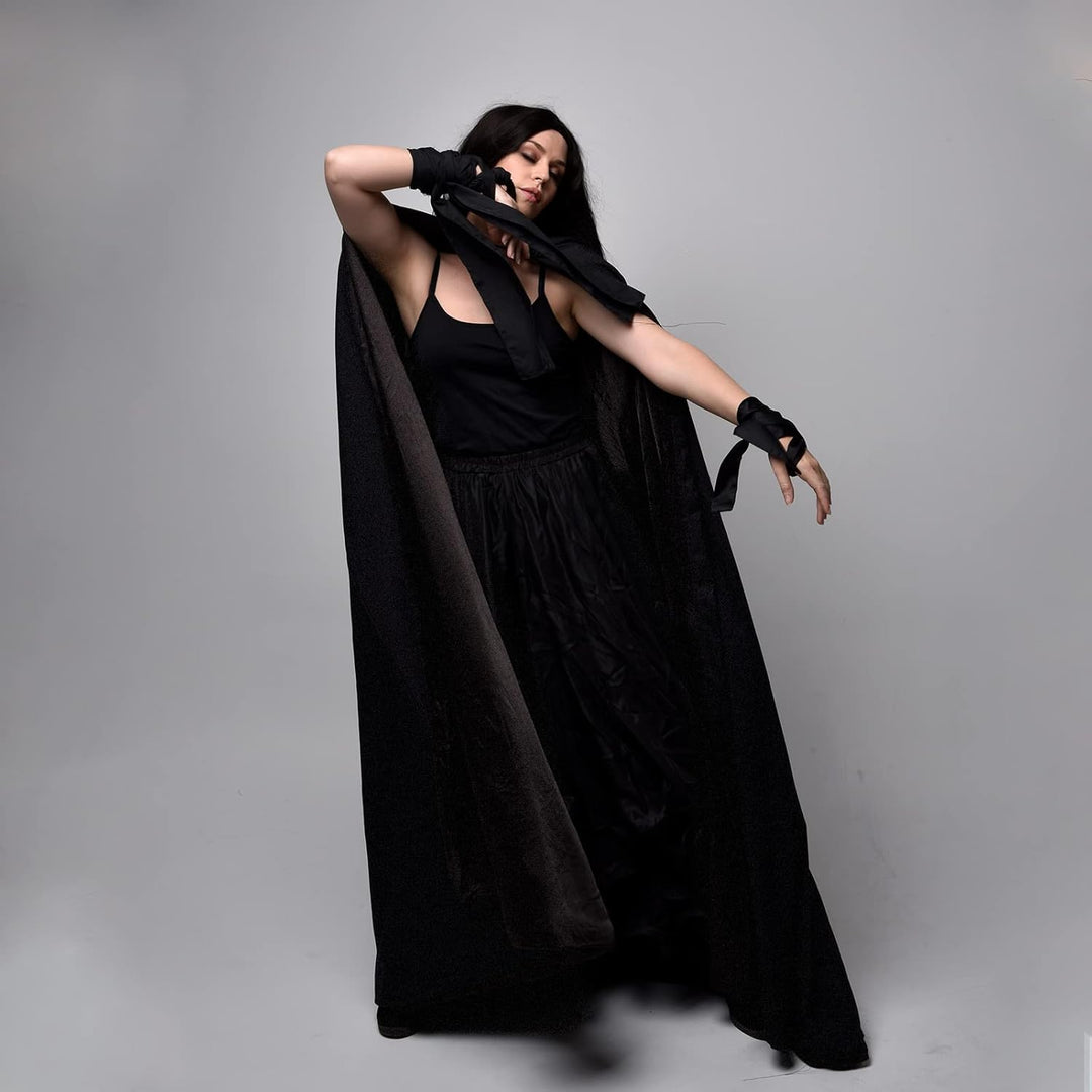 Halloween kostüm, Umhang Halloween Unisex umhang Cosplay kostüm Samt Kapuzenumhang Schwarz XXL, Schw