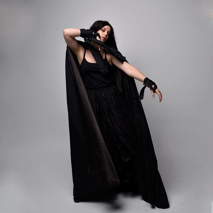 Halloween kostüm, Umhang Halloween Unisex umhang Cosplay kostüm Samt Kapuzenumhang Schwarz XXL, Schw