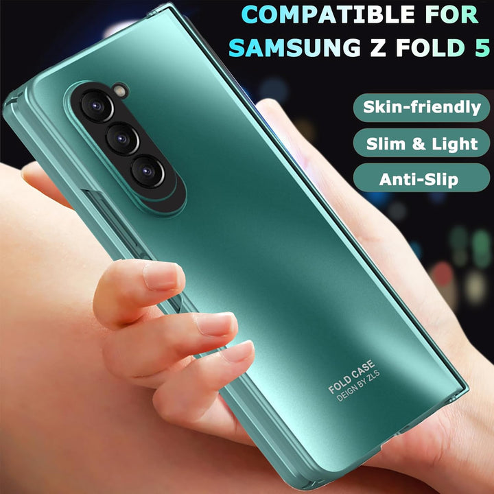 NINKI Schutzhülle für Samsung Galaxy Z Fold 5, mit Displayschutzfolie, Scharnierschutz, Farbverlauf,