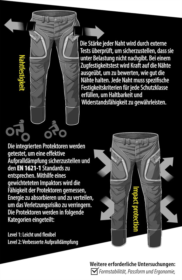 Texpeed Motorradhose Mit Protektoren Herren - Textil Wasserdicht Motorroller Motorrad Bikerin Mit Sc