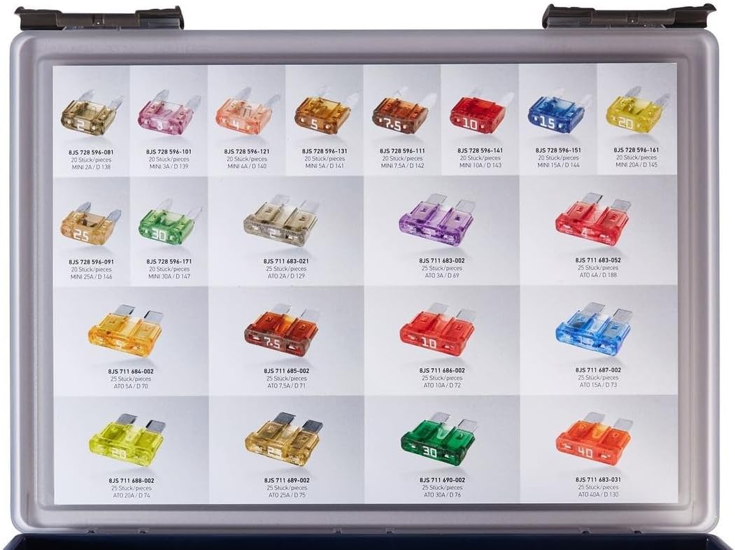 HELLA - Sicherungssatz - ATO(2A-40A)/MINI(2A-30A) - 10/15/2/20/25/3/30/4/40/5/7.5A - Set - 8JS 009 2