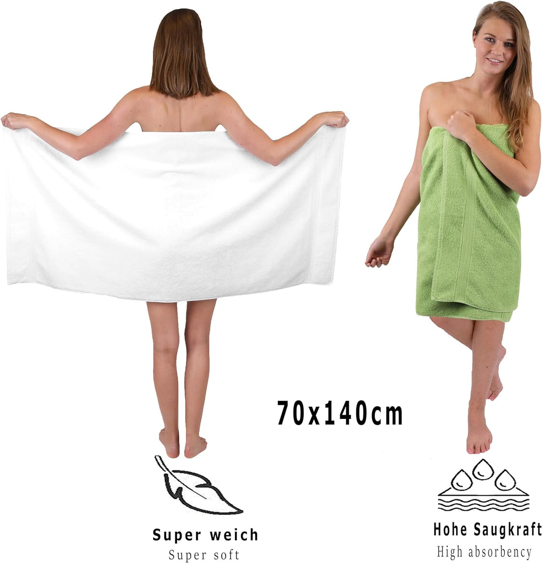 Betz 10-TLG. Handtuch-Set Premium 100% Baumwolle 2 Duschtücher 4 Handtücher 2 Gästetücher 2 Waschhan