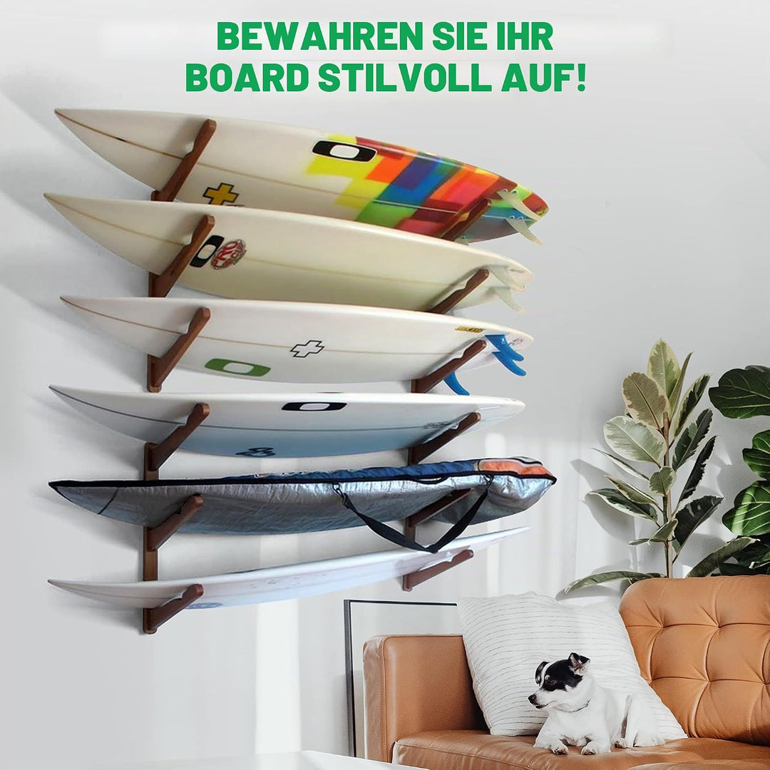 COR Surf Holz Surfbrett Wandhalterung für Surfbretter, Snowboards, Skateboards, dreistufiger Surfbre