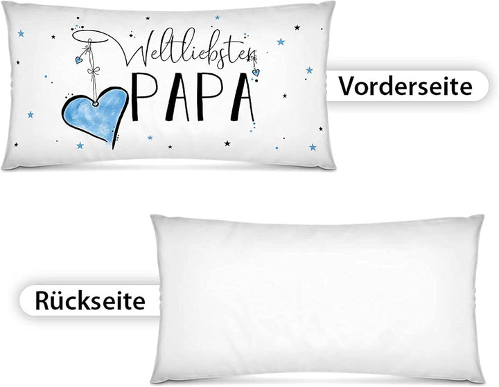 Print Royal XXL-Deko-Kissen mit Füllung - Weltliebster Papa - Geschenk für den besten Papa, Vatertag