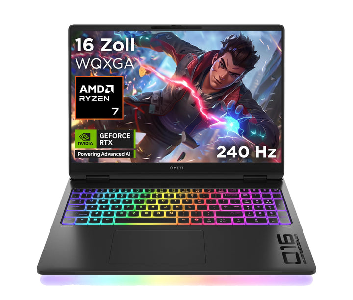 Omen MAX Gaming Laptop, 16 Zoll WQXGA Display 240Hz, AMD Ryzen AI 7 350 (8C) 50 NPU Tops - bis zu 5.