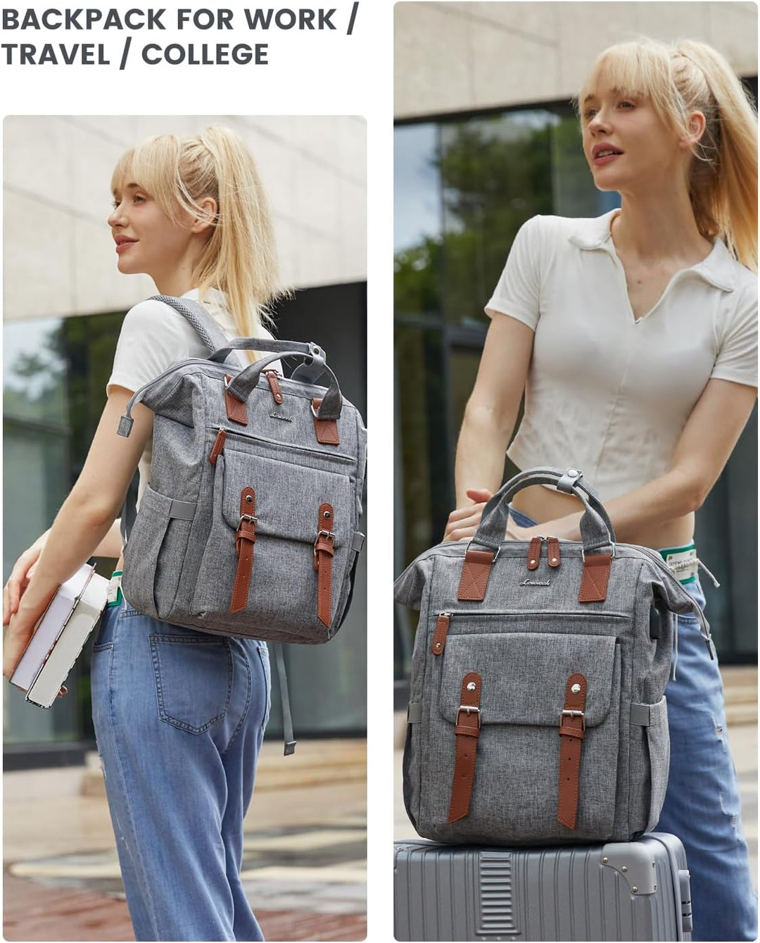 LOVEVOOK Rucksack Damen, Laptop Schulrucksack Mädchen Teenager 15,6 Zoll Tagesrucksack, Wasserdicht