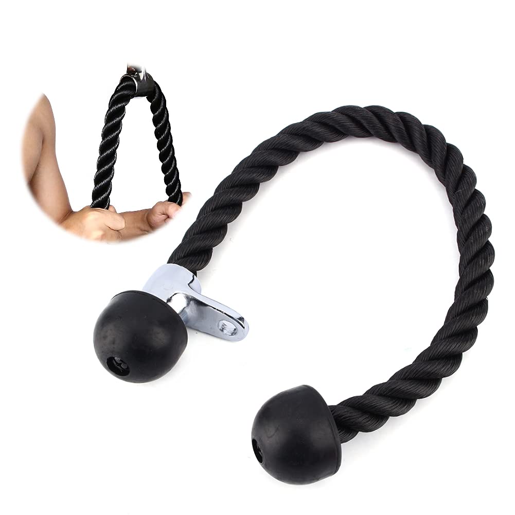 Wakects Trizeps Trainingsgerät, Trizepseil Pull Down Widerstandsseil, Fitness Tricepseil, Schwarz, 7