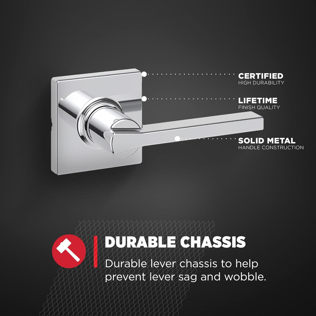 Kwikset 92001-605 Casey Durchgangshebel, poliertes Chrom Poliertes Chrom Durchgang, Poliertes Chrom