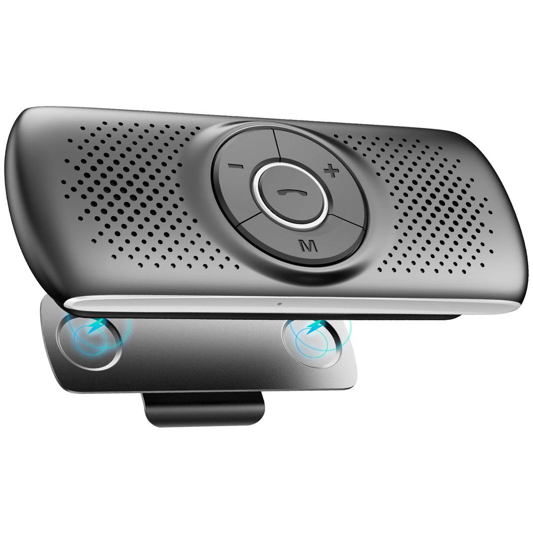 AGPTEK Freisprecheinrichtung für Auto, Bluetooth 5.0, integriertes Mikrofon, mit Clip für GPS, Musik