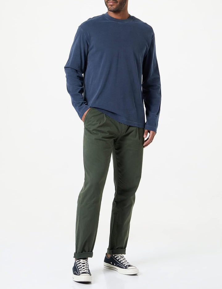 Marc OߴPolo Herren Langarmshirt aus Bio-Baumwolle mit Rundhalsausschnitt, XL Blau