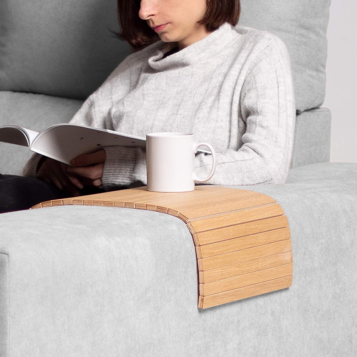 Tablett anpassbar an die Armlehne des Sofas, Sessels oder Sessels, zusammenklappbar, tragbar, bietet