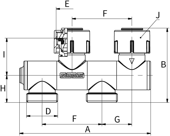 Simplex VARIOCON N Modul mit SQUARE und RIGHT Dreharmaturen, für Heizkörper mit integrierten Ventile