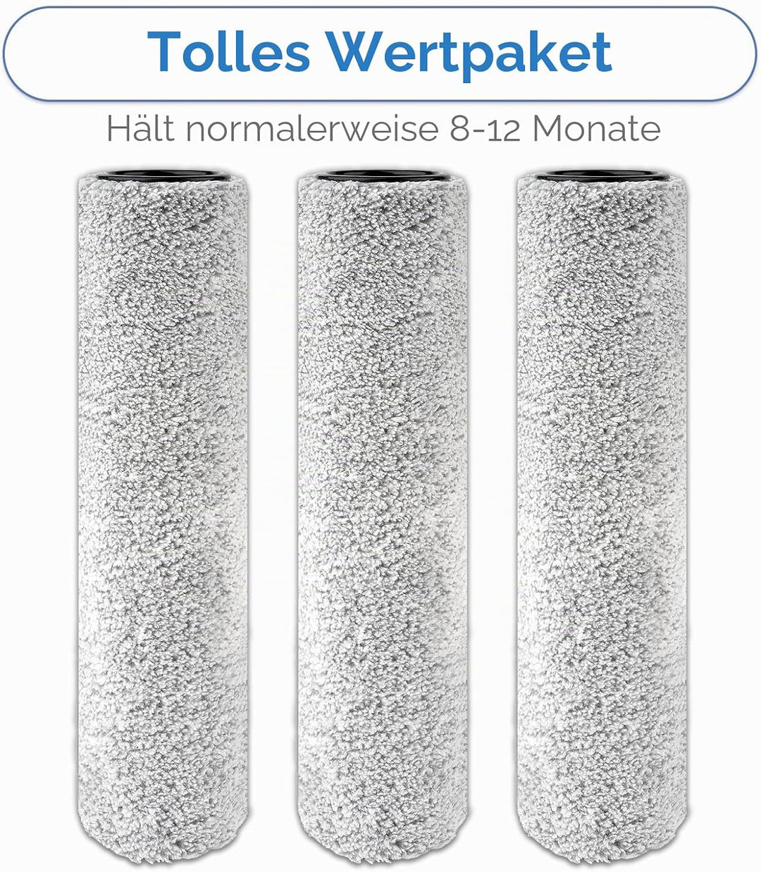 【Version 2, Abnehmbar】 (3 Stück) S7 Pro Ersatzbürstenwalzen für Tineco Floor One S9 Artist, Floor On