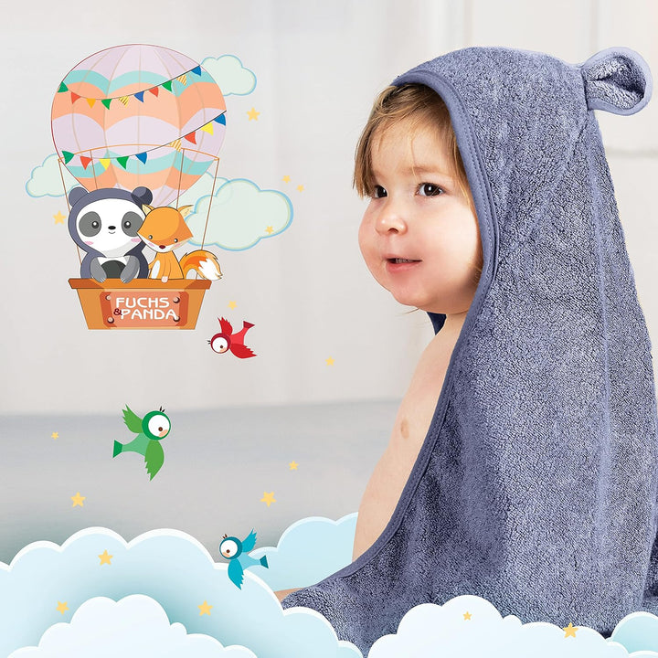Kapuzenhandtuch Baby EXTRA dick, warm &amp; weich | 75x75cm Babyhandtuch mit Kapuze (100% Bambus) | Baby