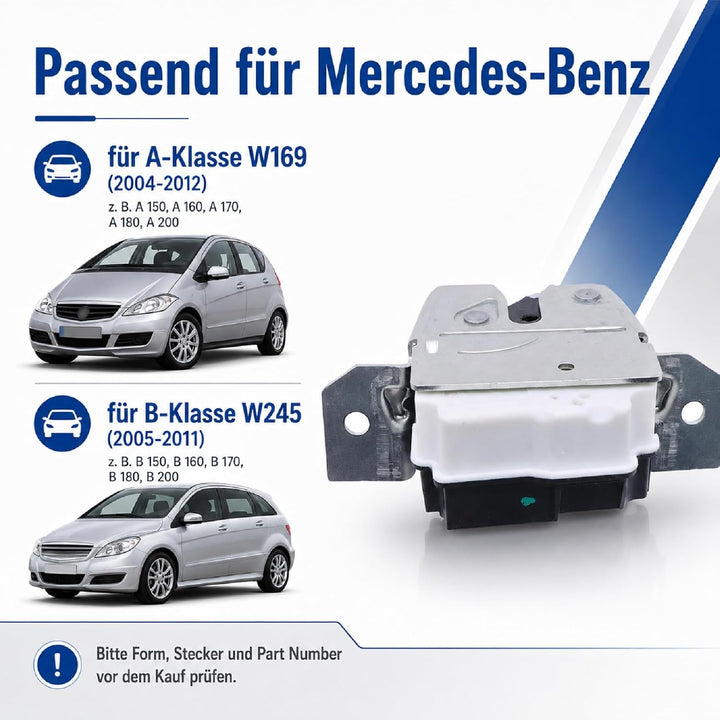 Heckklappenschloss 2310819 Kompatibel mit Mercedes-Benz A-Klasse W169 B-Klasse W245 2004-2012 169740