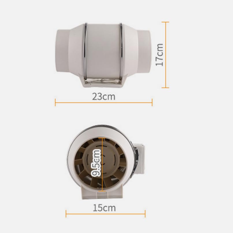 Inline Rohrventilator 100mm/150mm/200mm - 220m³/h Reinkupfermotor Abluftventilator Kanalventilator L