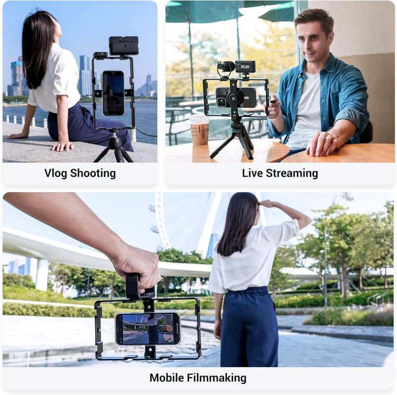 JJC Universelles Magnetic Handy Video Rig Fernbedienungs Set für iPhone 15 14 13 12 11 Pro Max Huawe