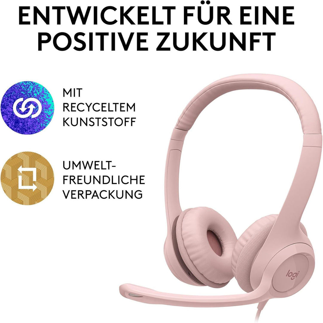 Logitech H390 verkabelter Kopfhörer für PC/Laptop, Stereokopfhörer mit rauschunterdrückendem Mikrofo
