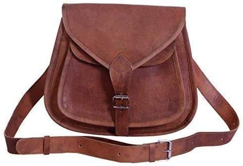 ALASKA EXPORTS Damen Echtleder Schultertasche Crossbody Sattel Tablet Retro Rustikal Vintage Tasche