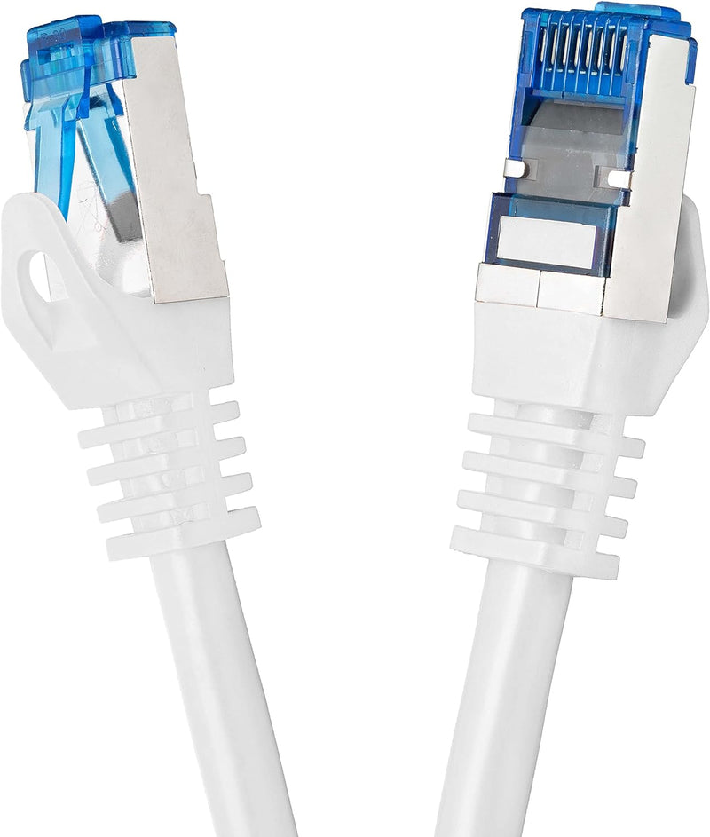 BIGtec 50m CAT.7 Patchkabel Netzwerkkabel Gigabit Patch DSL LAN Ethernet Kabel weiss Kupferkabel dop