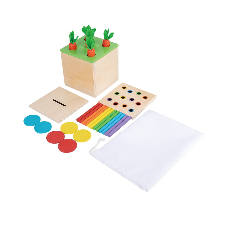 Adena Montessori Spielzeug ab 1 2 3 Jahr,Montessori Spielzeug Baby EnthäLt Karotten Ernte Spiele, Mo