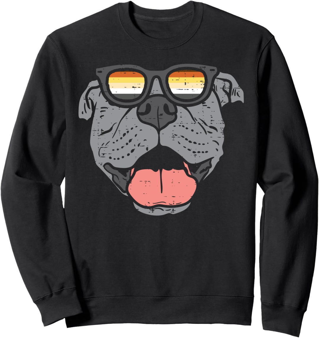 Pitbull Dog LGBTQ Gay Bear Flag Gay Pride Men Dog Lover Sweatshirt