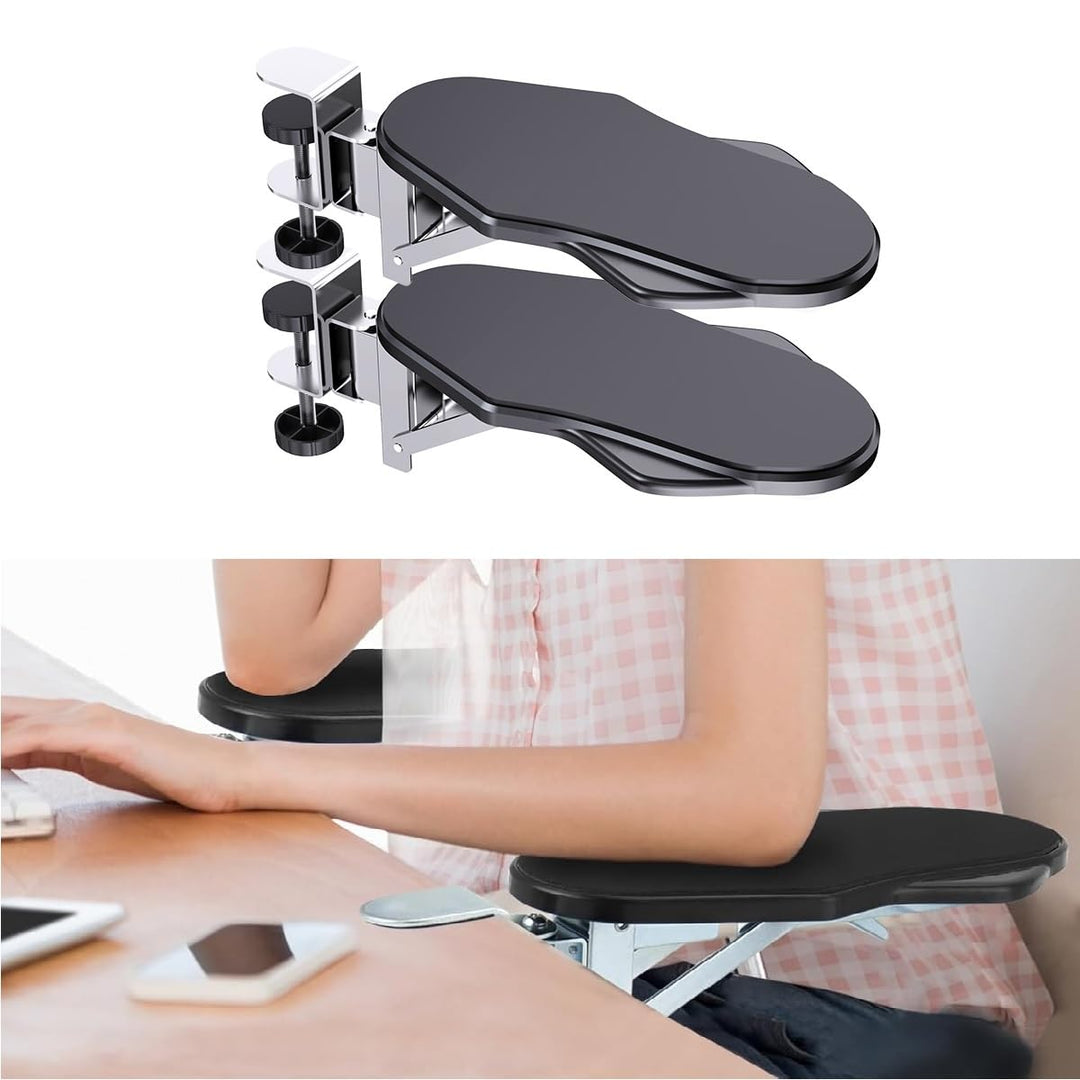 2 Stück Armauflage Schreibtisch,Ergonomische Armlehnenstütze Handgelenkauflage,90° Faltbare und 180°