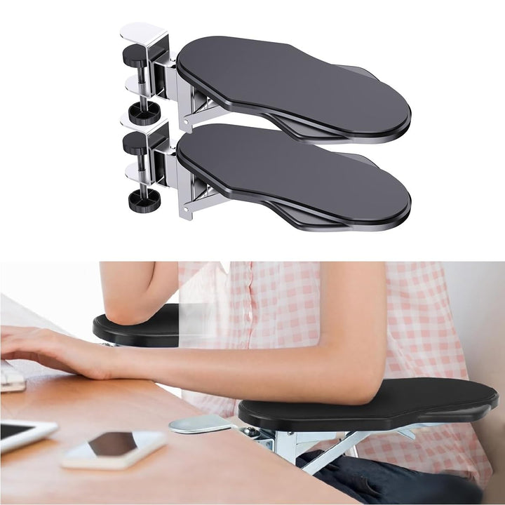 2 Stück Armauflage Schreibtisch,Ergonomische Armlehnenstütze Handgelenkauflage,90° Faltbare und 180°