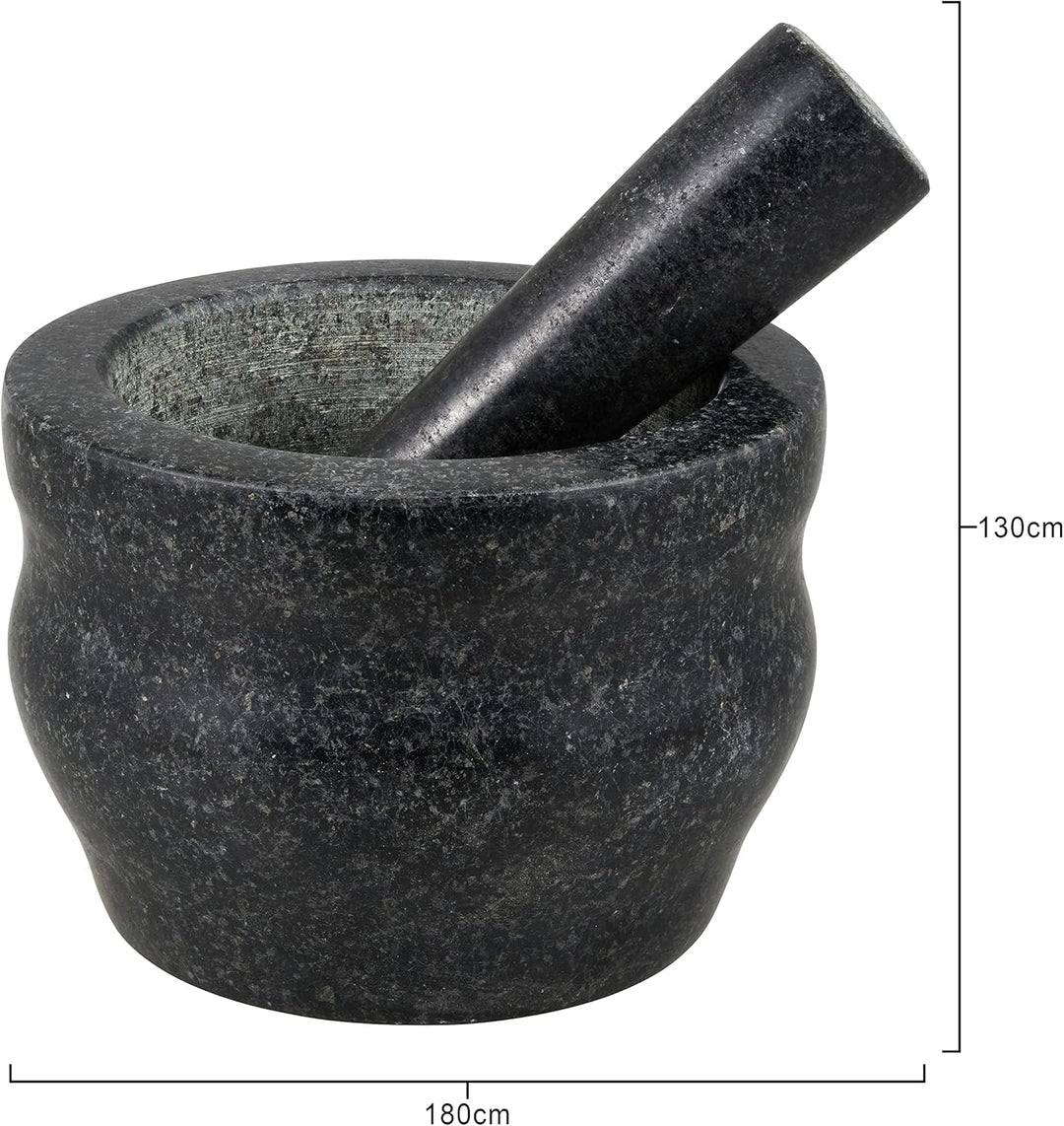 Cole & Mason H100379 Worcester Mörser mit Stössel, Schwarz, 18cm, Fur Gewürze und Kräuter, Granit 18