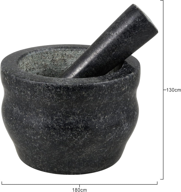 Cole & Mason H100379 Worcester Mörser mit Stössel, Schwarz, 18cm, Fur Gewürze und Kräuter, Granit 18