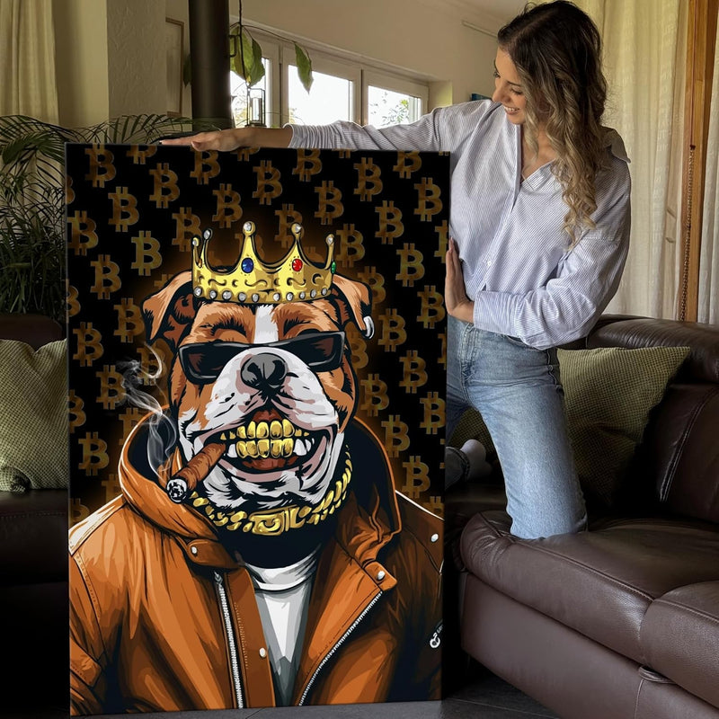 Artmazing | Pitbullbild gross hochkant | Bilder Pitbull modern auf Leinwand | Wohnzimmer | Pitbullbi