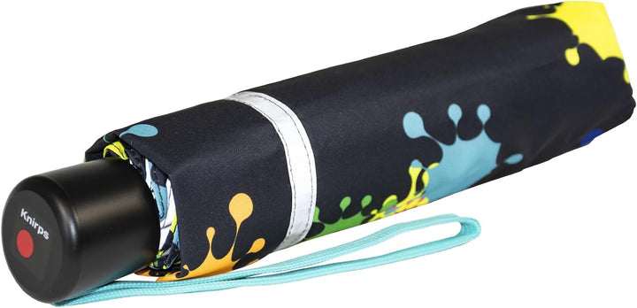 Knirps Kinder-Taschenschirm 4Kids reflective mit Reflexborte - Paintdrops, Paintdrops
