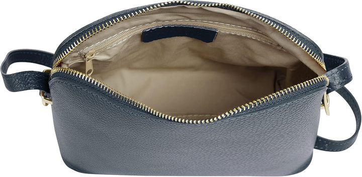 Cluty Umhängetasche Echt Leder Damen | Made in Italy, Smartphonefach, Handtasche aus Leder, Crossbod