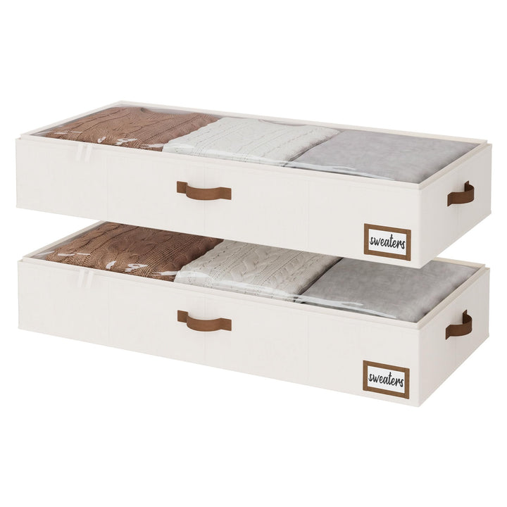 StorageWorks Unterbett Aufbewahrungsbox, extra Grosse Unterbettkommode mit Deckel, Stoff Unterbettbo
