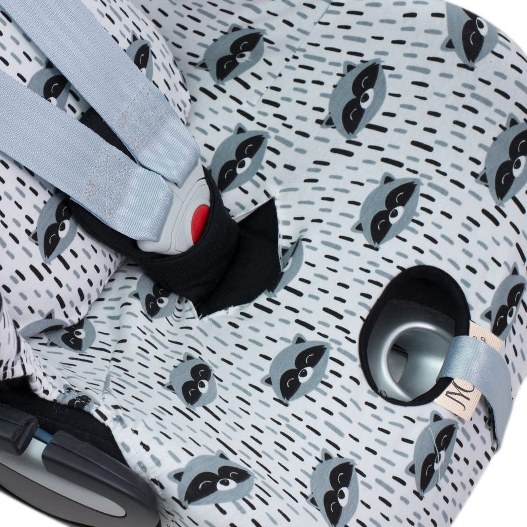 JYOKO Kids SitzBezug kompatibel mit Cybex Aton Cloud-Q-M-2-4-5 (Cloud Q-M, Raccoon) Cloud Q-M Raccoo