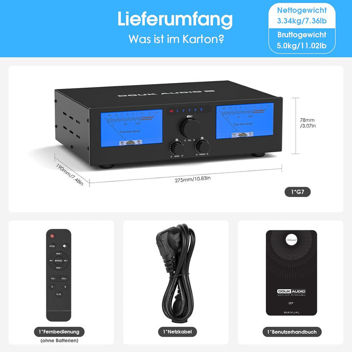 DoukAudio 600W 2/4-Kanal Verstärker: Lautsprecherwähler | Digitalverstärker für Eversolo DMP-A6 mit