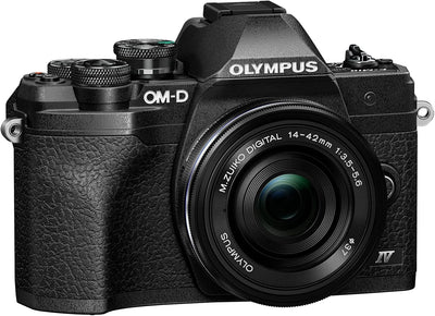 Olympus OM-D E-M10 Mark IV Micro-Four-Thirds-Systemkamera-Kit & LC-37C automatischer Objektivdeckel