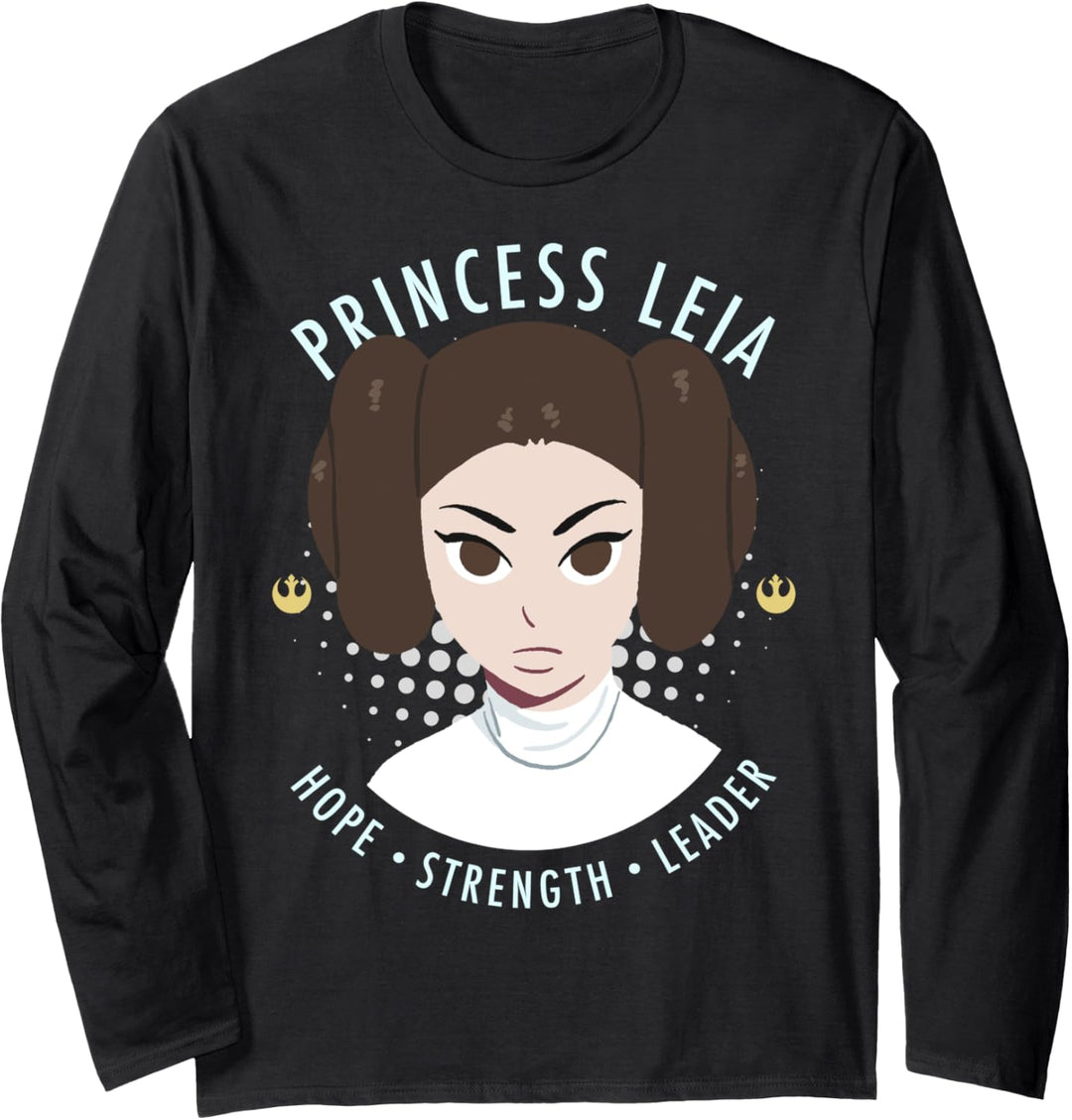 Star Wars Princess Leia Large Space Buns Poster Langarmshirt