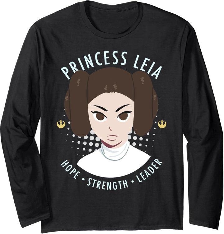 Star Wars Princess Leia Large Space Buns Poster Langarmshirt