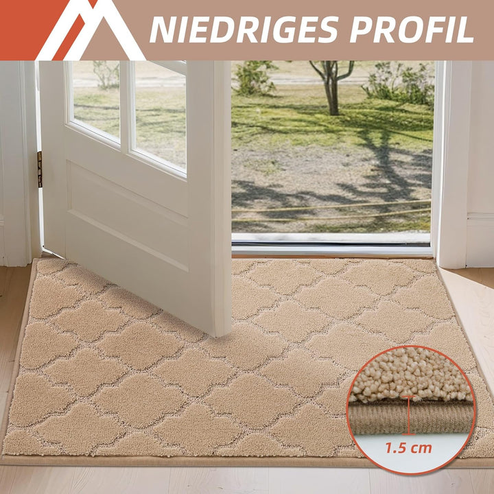 COSY HOMEER Fussmatte Innen 50 x 80 cm, Schmutzfangmatte Waschbar 1,5 cm Dicke, Eingangsteppich Saub