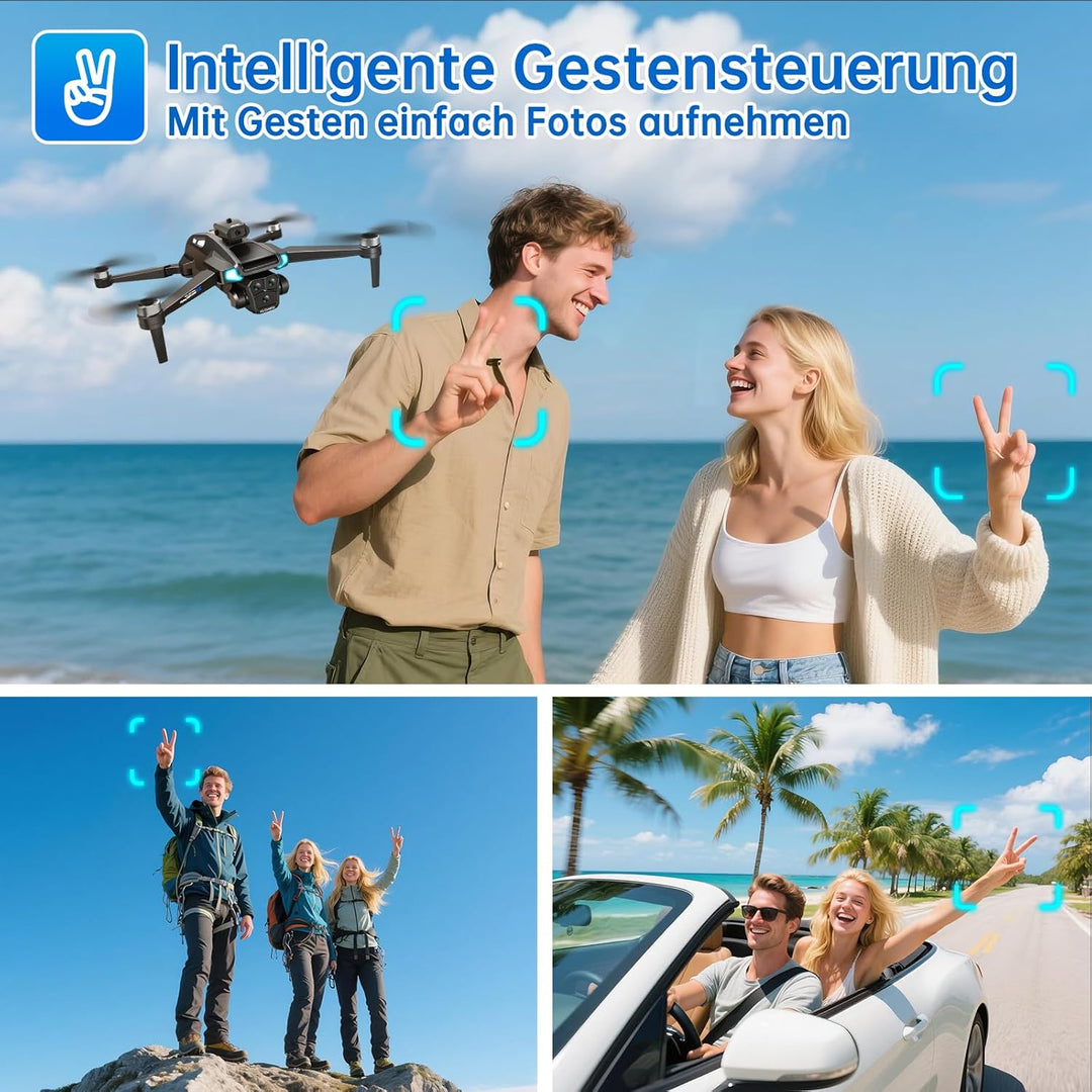 Drohne mit 4K Kamera,40 Minuten Flugzeit, für Erwachsene und Anfänger,Faltbare WIFI Mini RC Quadroco