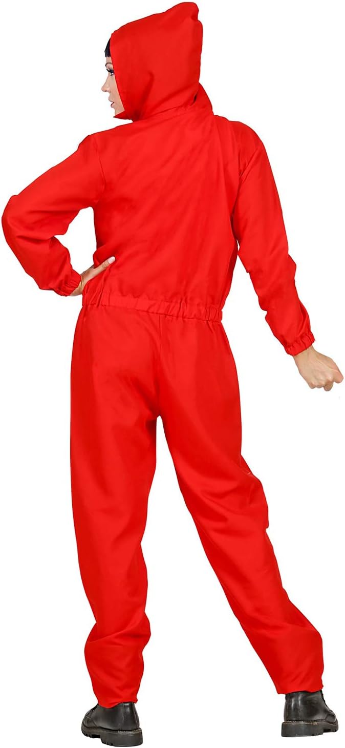 com-four® Roter Overall mit Kapuze - Faschingskostüme für Erwachsene - Bankräuber Kostüm für Mann un