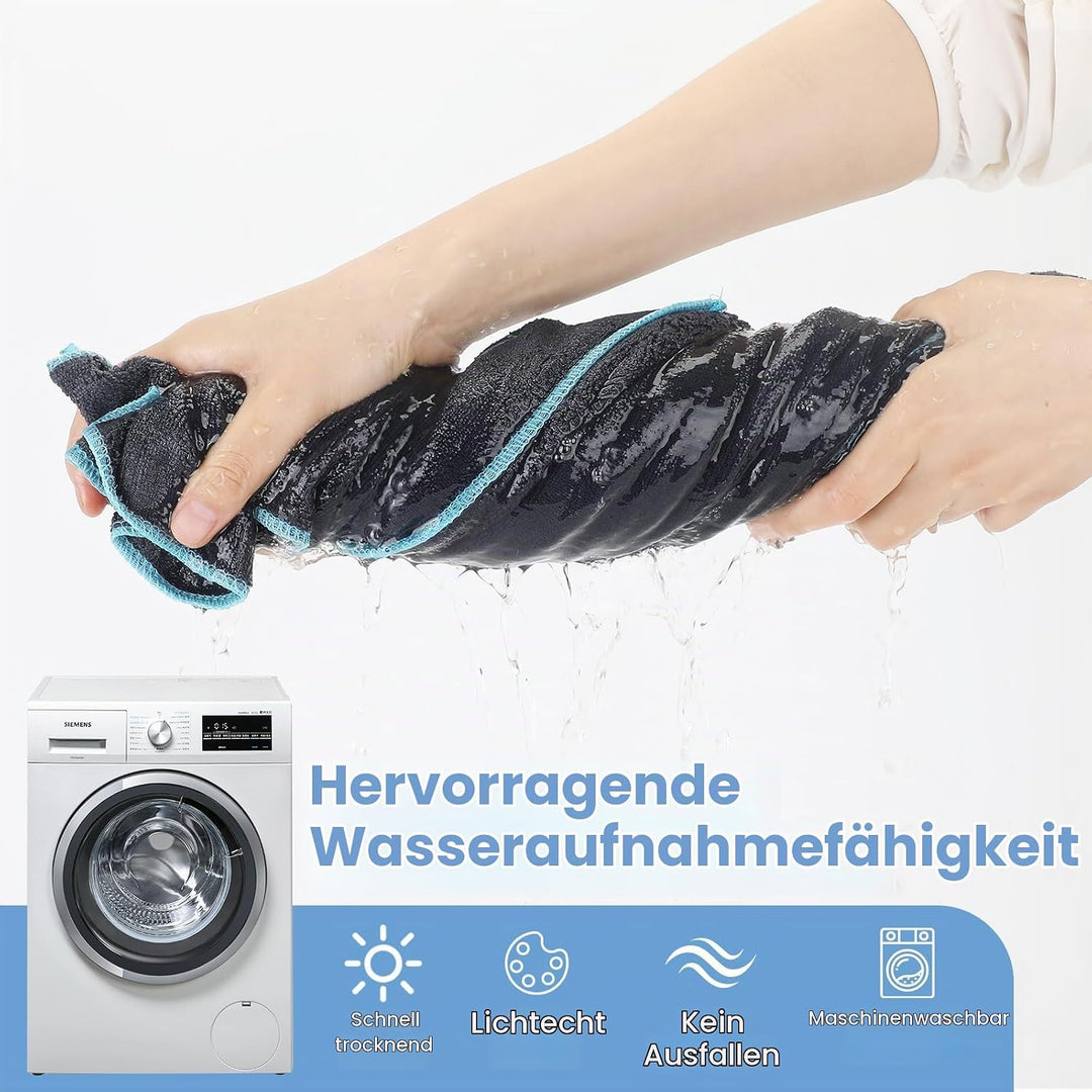 PETTOM 2 Stücke Hundehandtuch Extra Saugfähig, Hunde Handtuch mit Eingrifftaschen, Hundehandtuch Mik